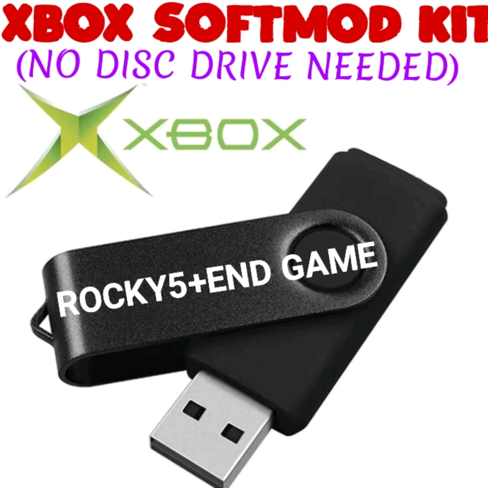 Xbox USB cable+Compatible USB-End-Game+Rocky5 Installer (NO DISC DRIVE NEEDED)